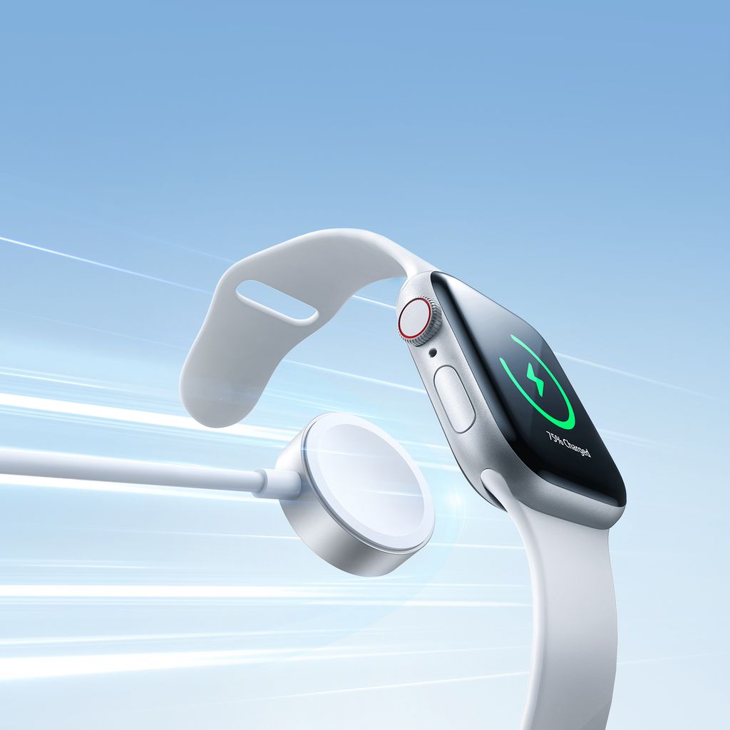 Joyroom S-IW008 3-i-1 magnetisk ladekabel USB-A til Lightning/USB-C 1,2m hvit
