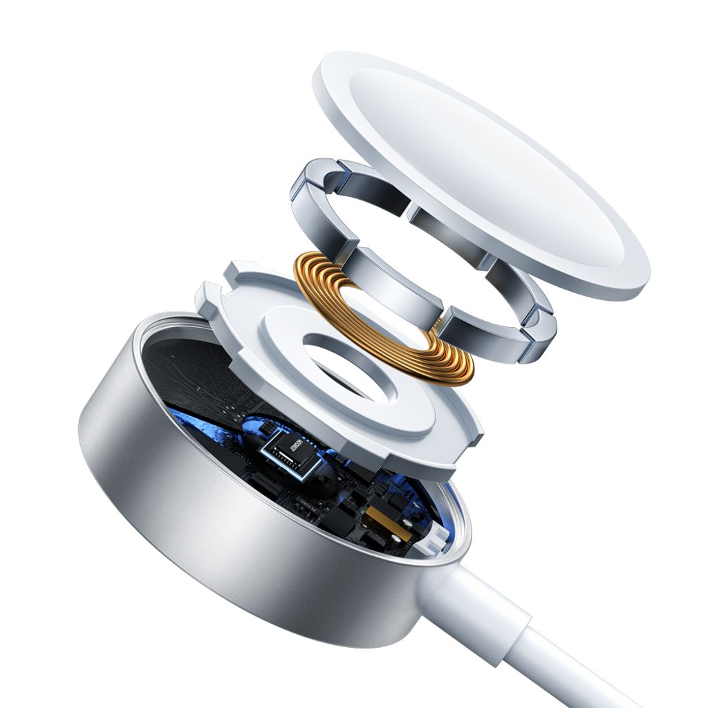 Joyroom S-IW008 3-i-1 magnetisk ladekabel USB-A til Lightning/USB-C 1,2m hvit
