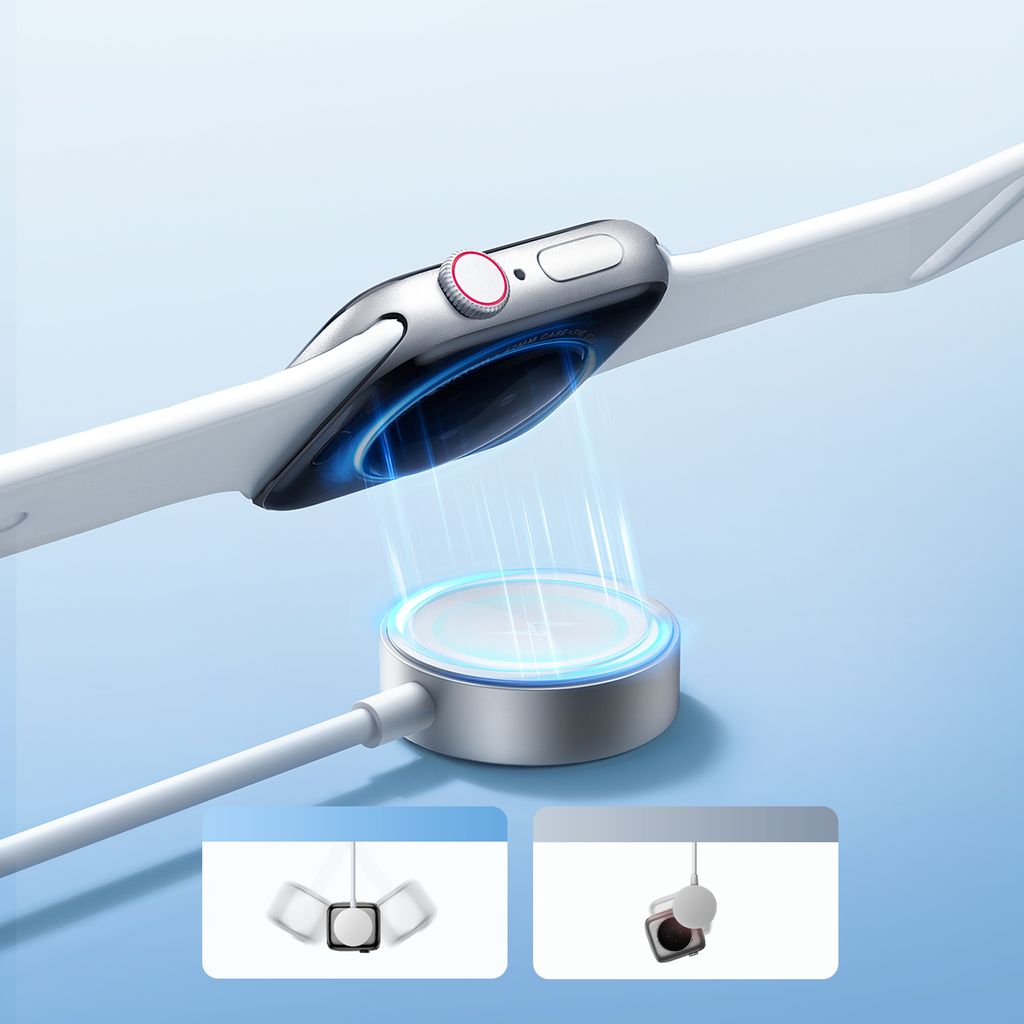 Joyroom S-IW008 3-i-1 magnetisk ladekabel USB-A til Lightning/USB-C 1,2m hvit
