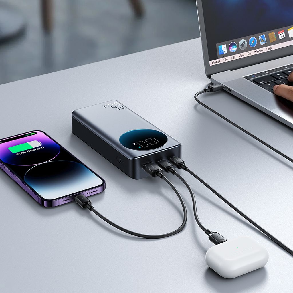 Joyroom powerbank 65W 20000mAh svart (JR-PBF04)