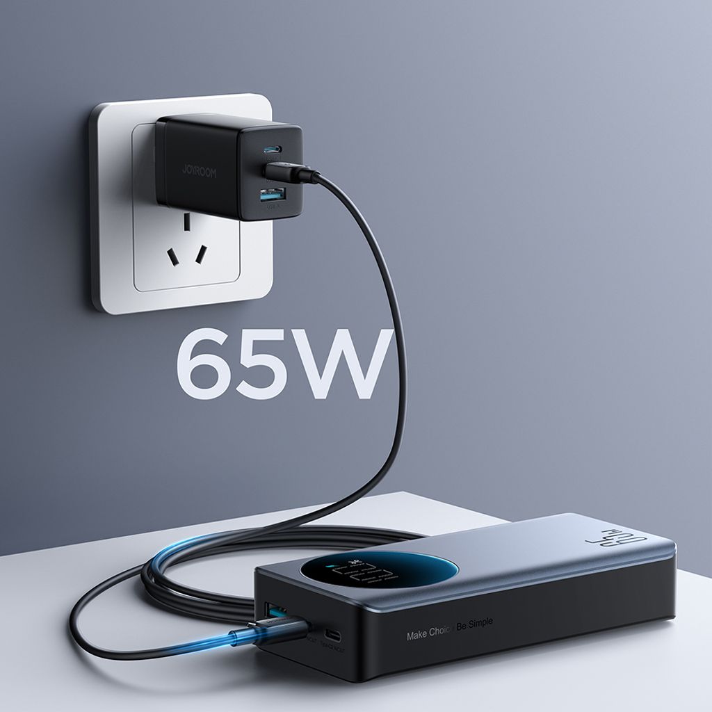 Joyroom powerbank 65W 20000mAh svart (JR-PBF04)