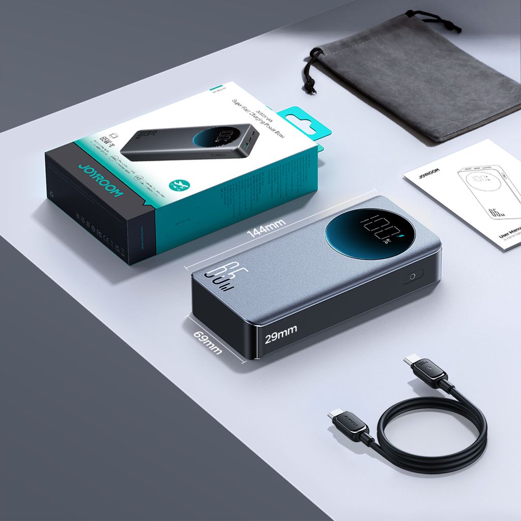 Joyroom powerbank 65W 20000mAh svart (JR-PBF04)