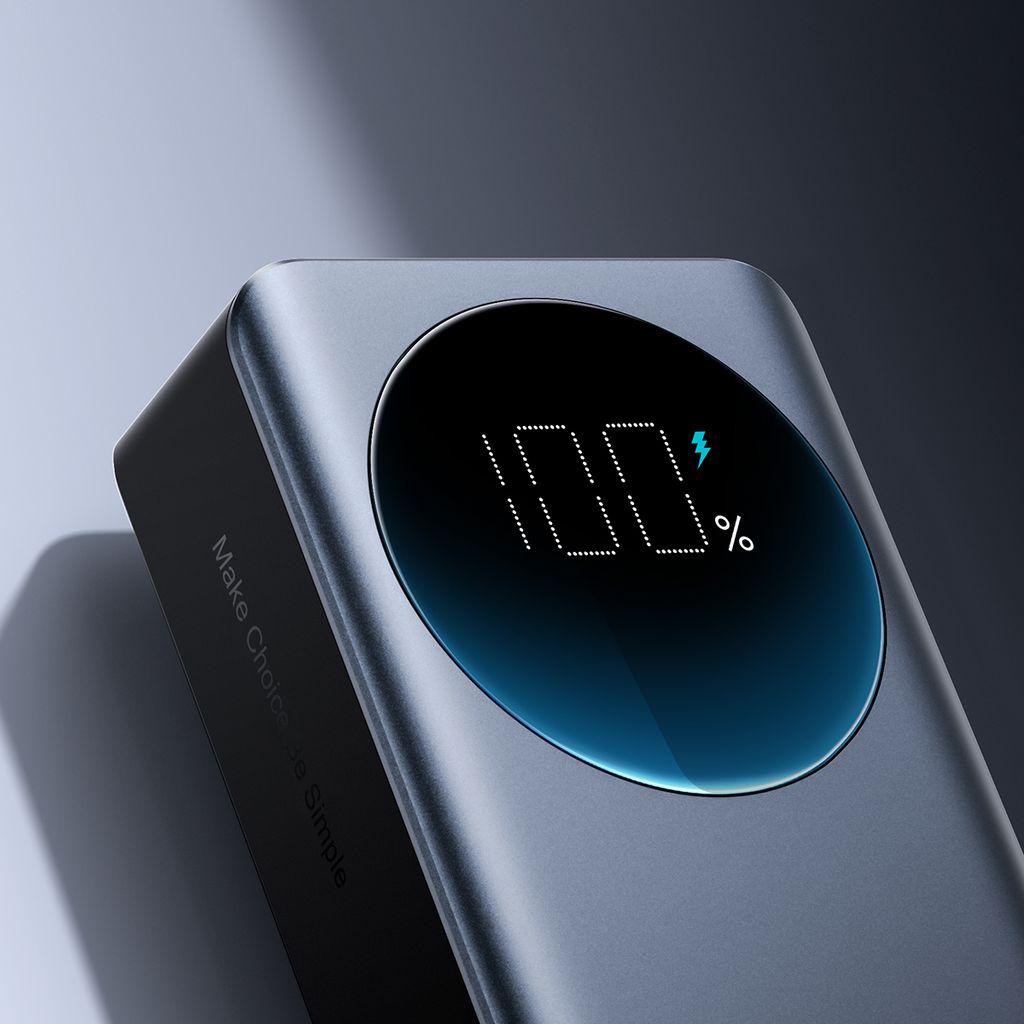 Joyroom 30000mAh 65W power bank med digital skjerm (JR-PBF05) - svart