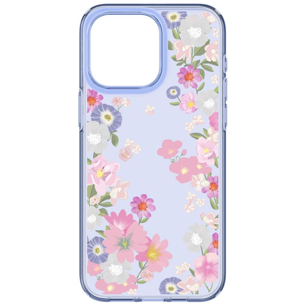 Spigen Liquid Crystal Case for iPhone 15 Pro - Pink And Blue Flowers