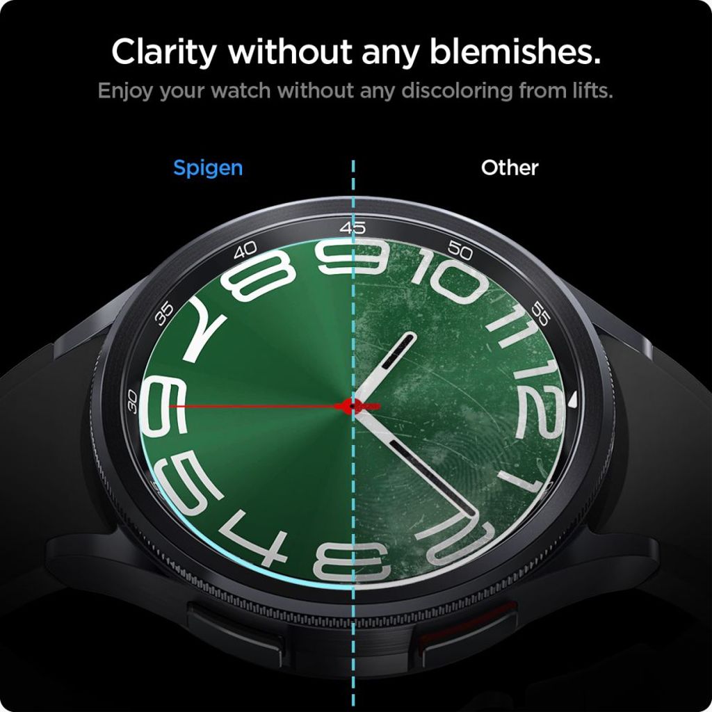 Spigen Glas.tR EZ Fit Screen Protector for Samsung Galaxy Watch 6 Classic (47mm), 2-pack