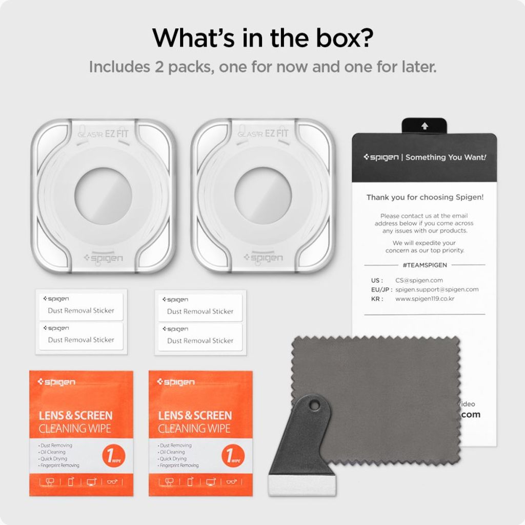 Spigen Glas.tR EZ Fit Screen Protector for Samsung Galaxy Watch 6 Classic (47mm), 2-pack