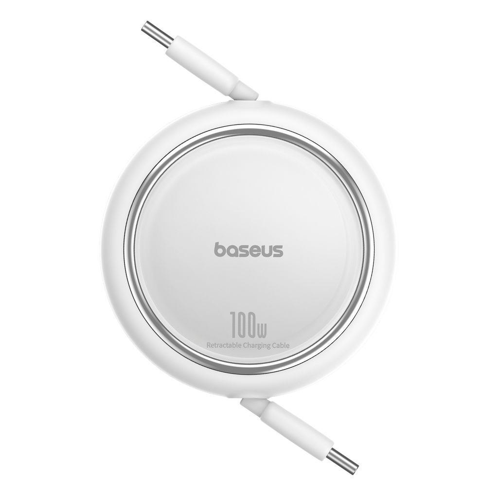 Baseus Free2Draw Mini USB-C til USB-C 100W udtrækkeligt kabel 1m – hvid