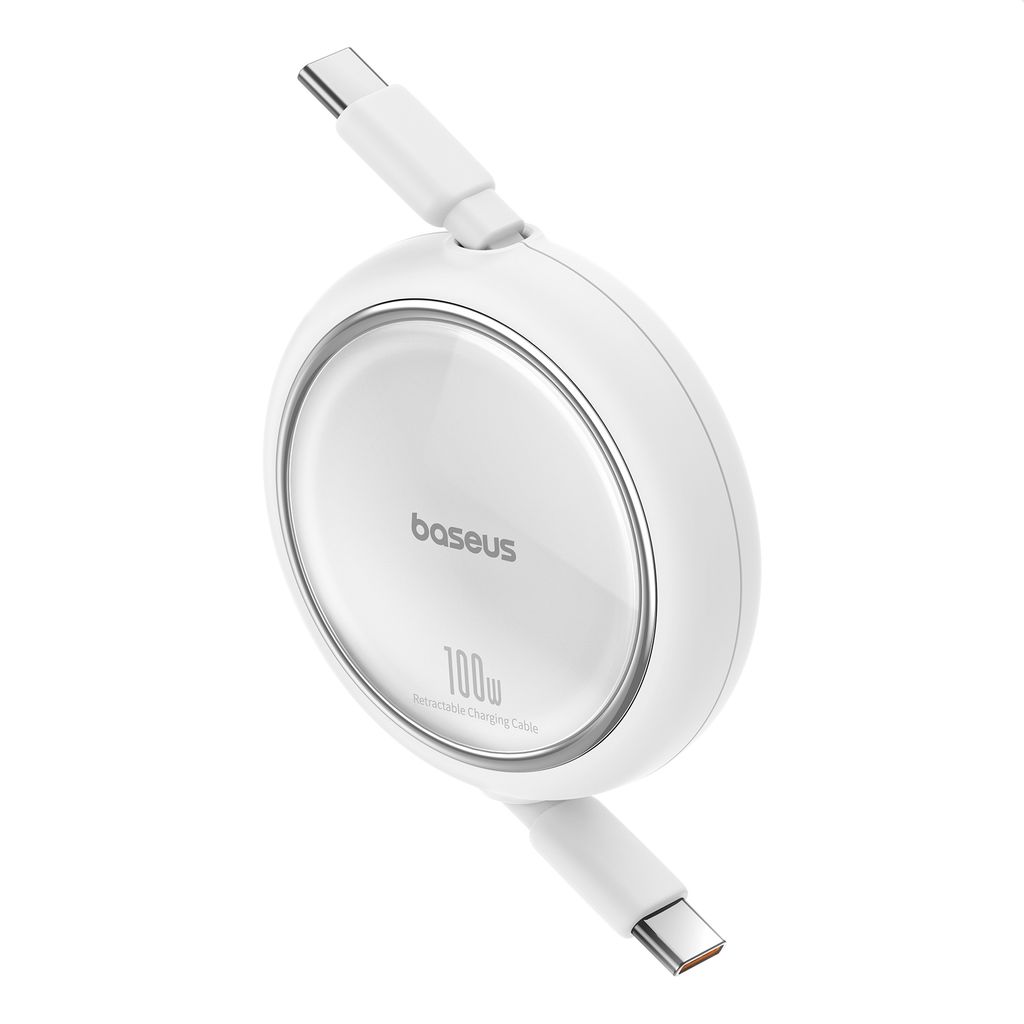 Baseus Free2Draw Mini USB-C til USB-C 100W udtrækkeligt kabel 1m – hvid