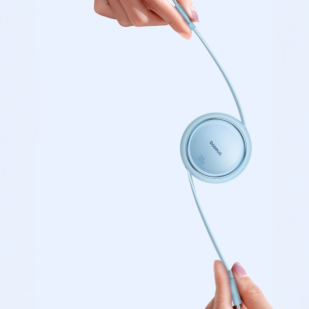 Baseus Free2Draw Mini retractable USB-C til USB-C kabel 100W 1m - blå