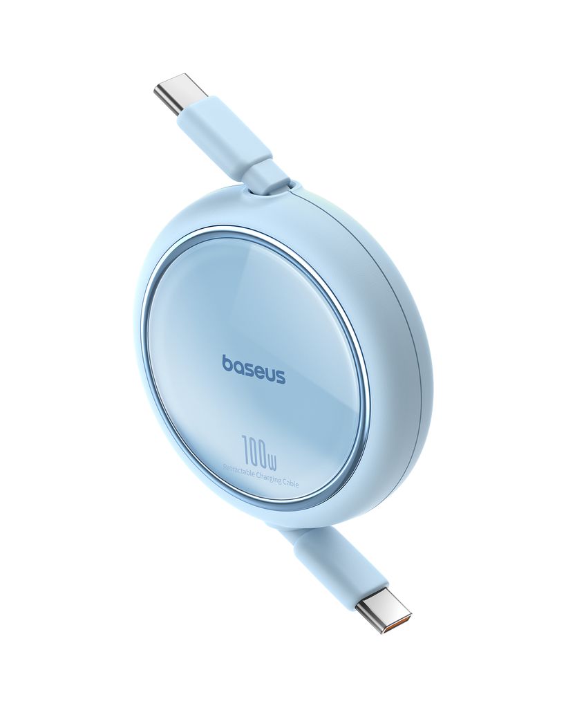 Baseus Free2Draw Mini retractable USB-C til USB-C kabel 100W 1m - blå