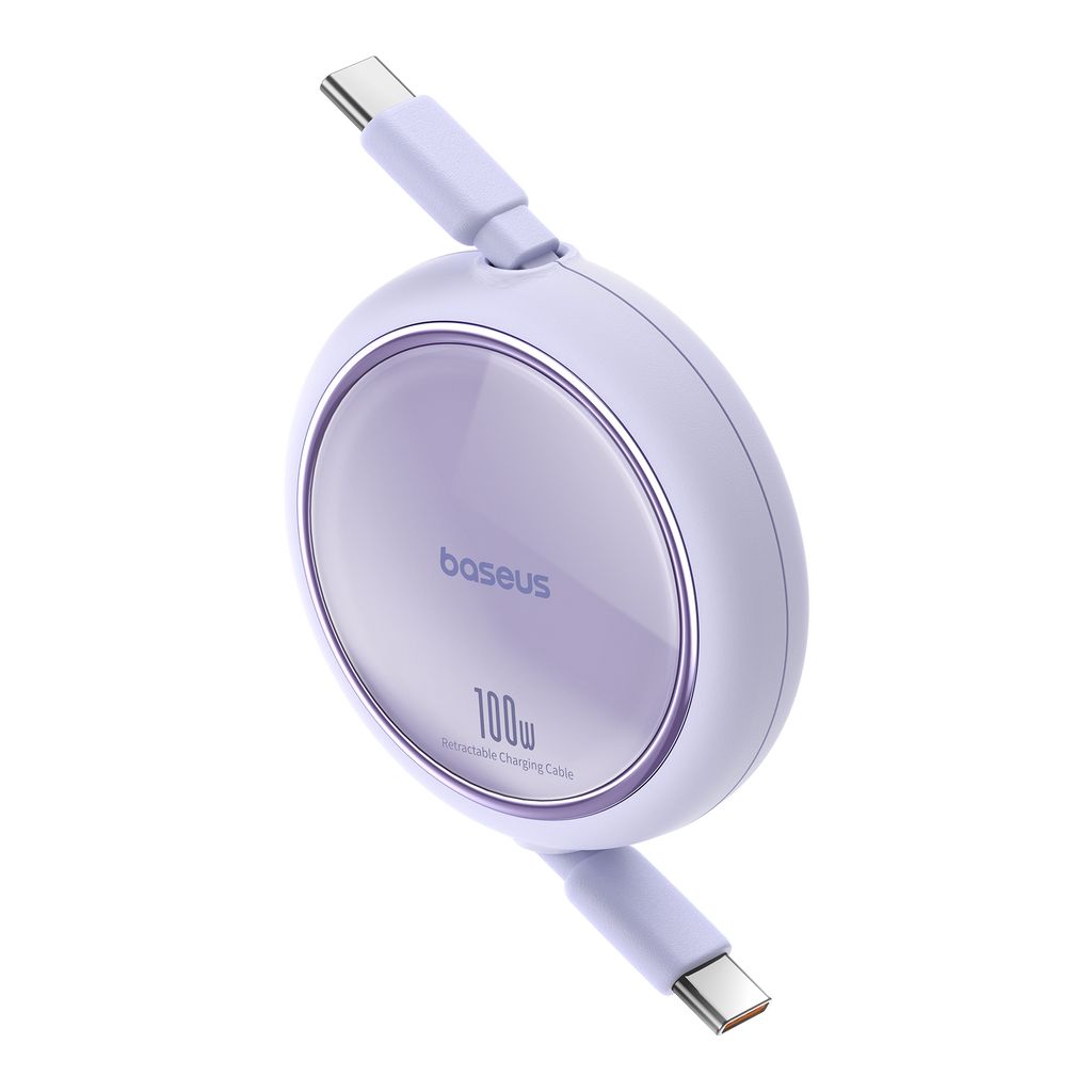 Baseus Free2Draw Mini USB-C til USB-C retrækkeligt kabel 100W 1m – lilla