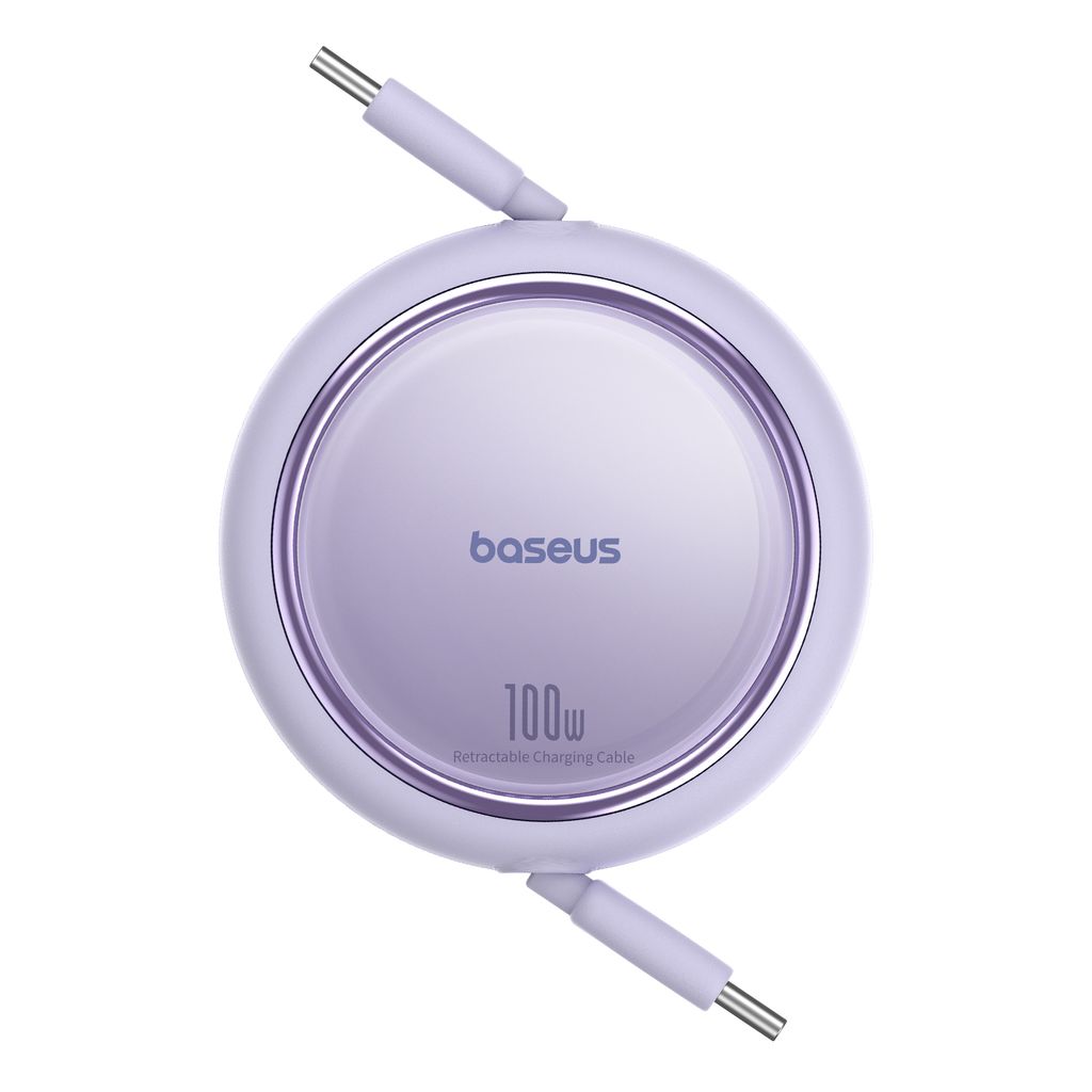 Baseus Free2Draw Mini USB-C til USB-C retrækkeligt kabel 100W 1m – lilla