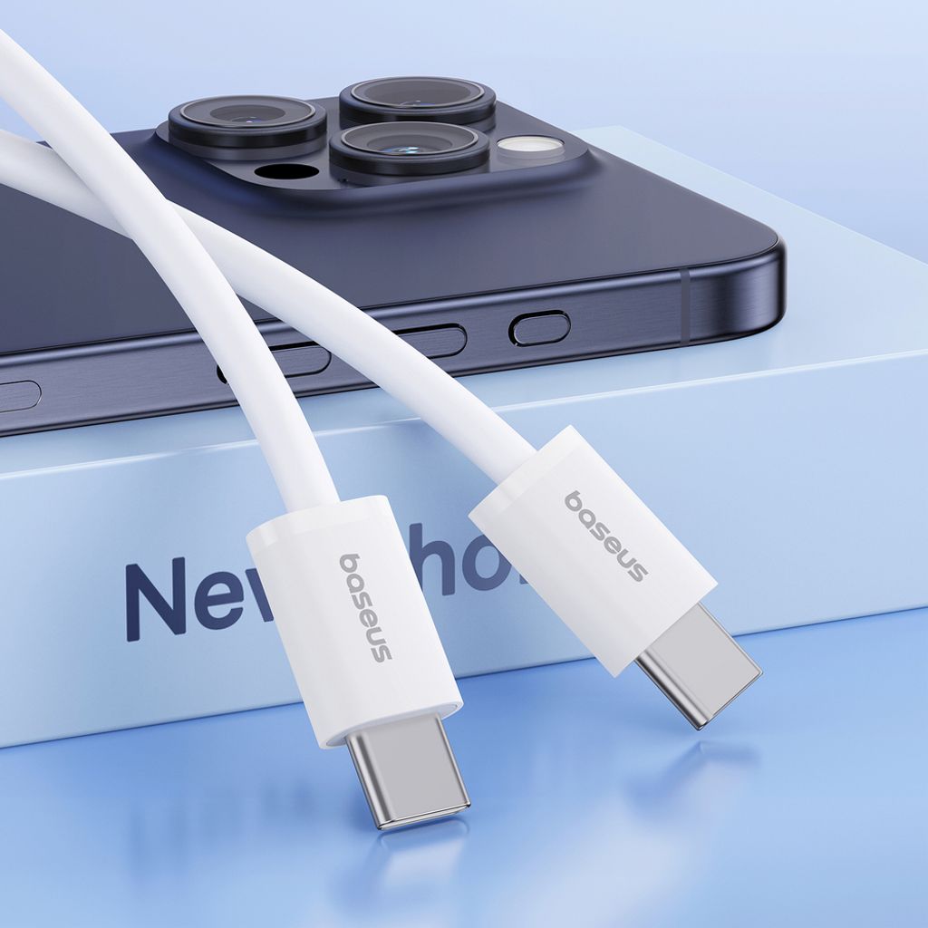 Baseus USB-C til USB-C kabel 30W, 1m - Hvid