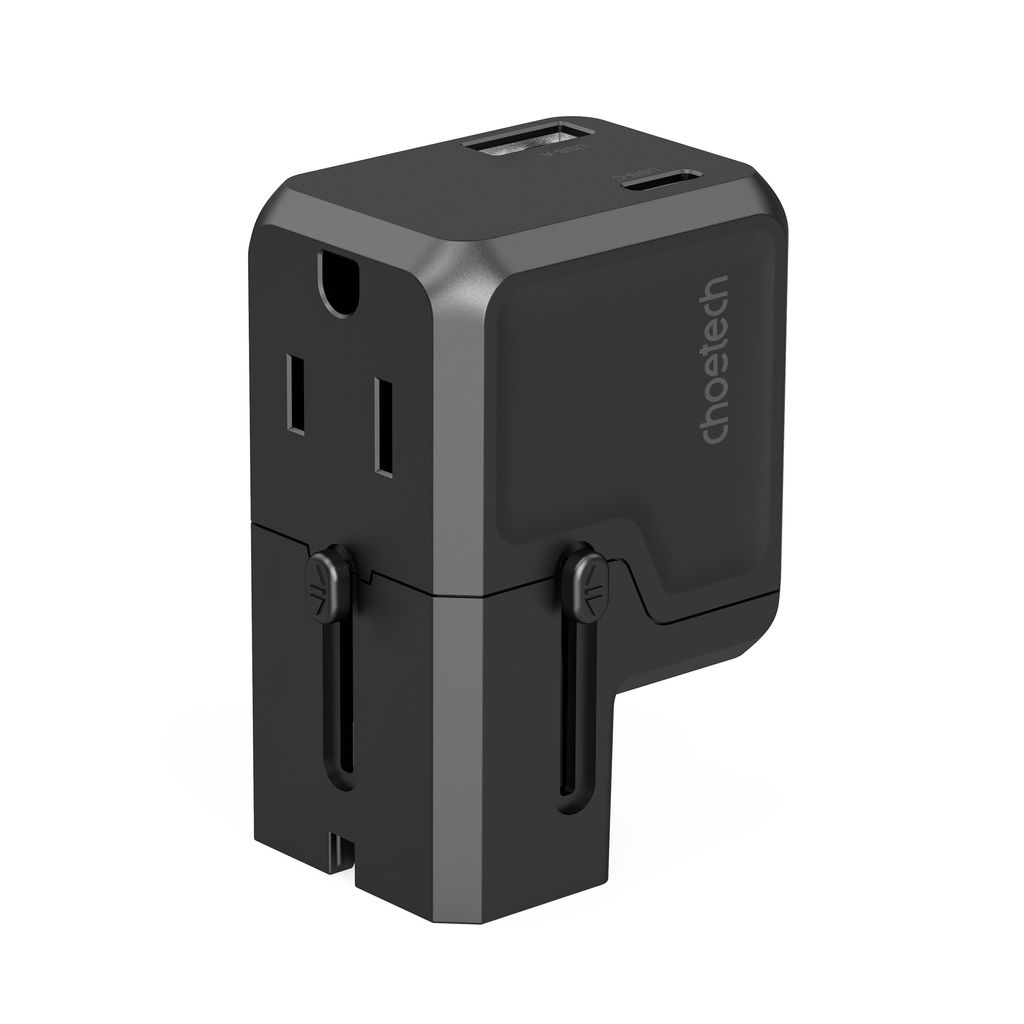 Choetech PD6038 reiselader 20W USB-C/USB-A universal – svart