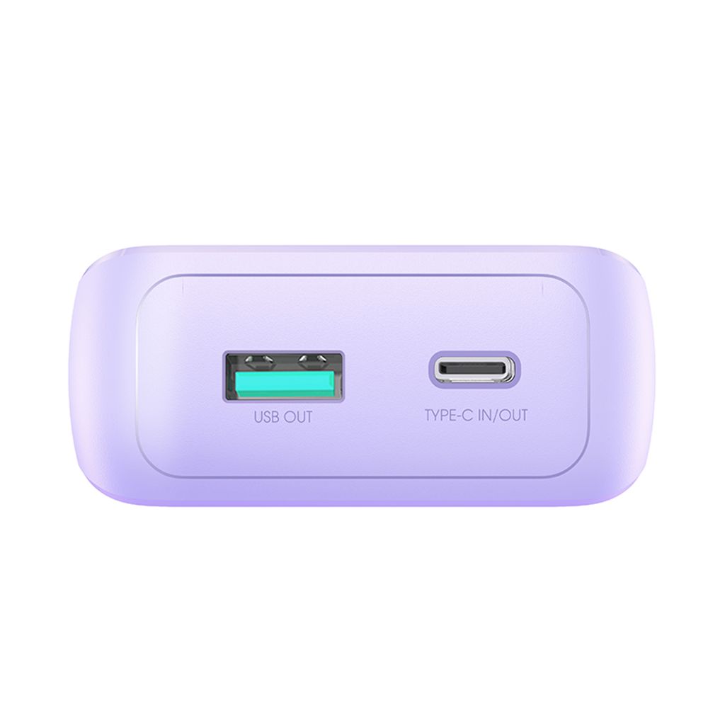Joyroom JR-PBC07 20000mAh 30W mini powerbank med USB-C og Lightning kabler – lilla