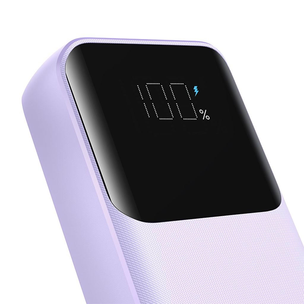 Joyroom JR-PBC07 20000mAh 30W mini powerbank med USB-C og Lightning kabler – lilla