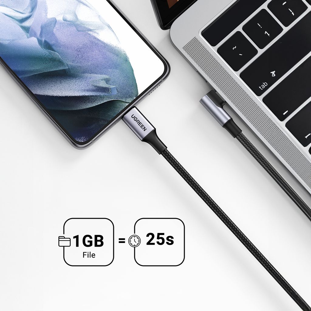 Ugreen US334 70645 USB-C til USB-C kabel 100W PD, 2m (sort)