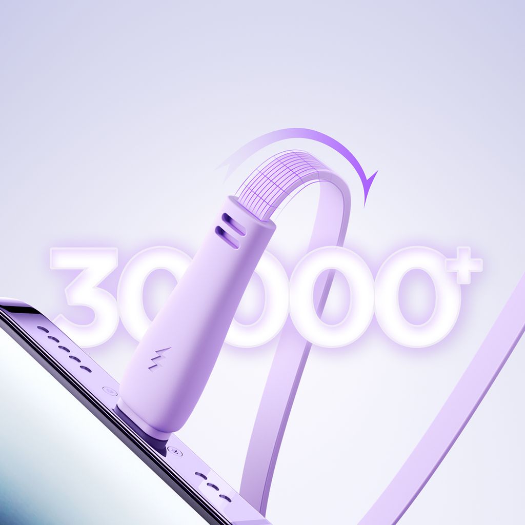 Joyroom Colorful Series S-A40 uttrekkbar 3-i-1 USB-kabel 1m lilla