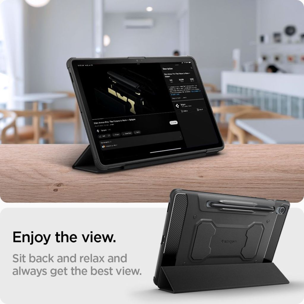 Spigen Rugged Armor Pro Fodral till Samsung Galaxy Tab S9 FE - Svart