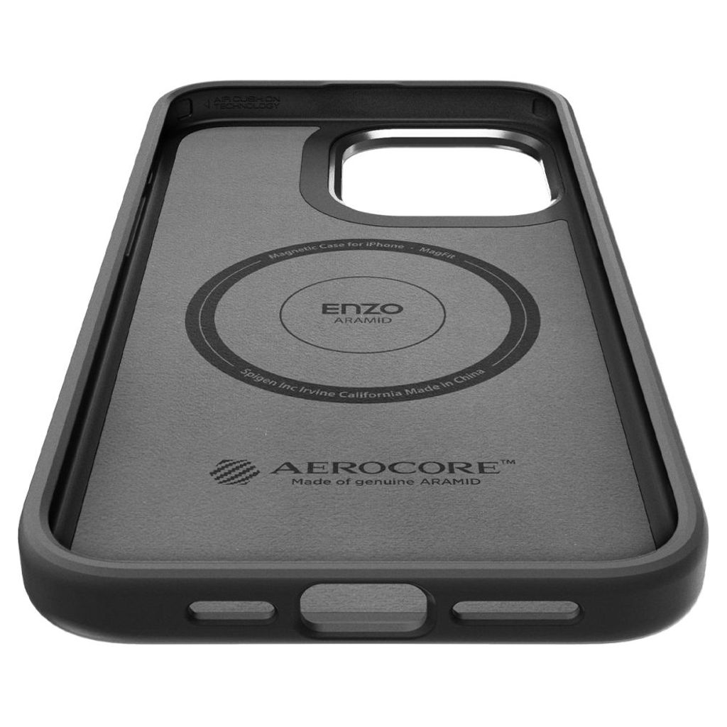 Spigen Enzo Aramid MagSafe Deksel til iPhone 15 Pro Max - Matte Black