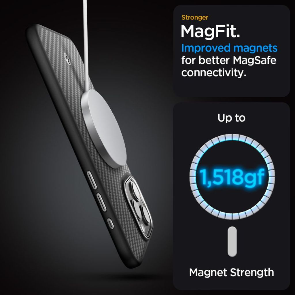 Spigen Enzo Aramid MagSafe Deksel til iPhone 15 Pro Max - Matte Black