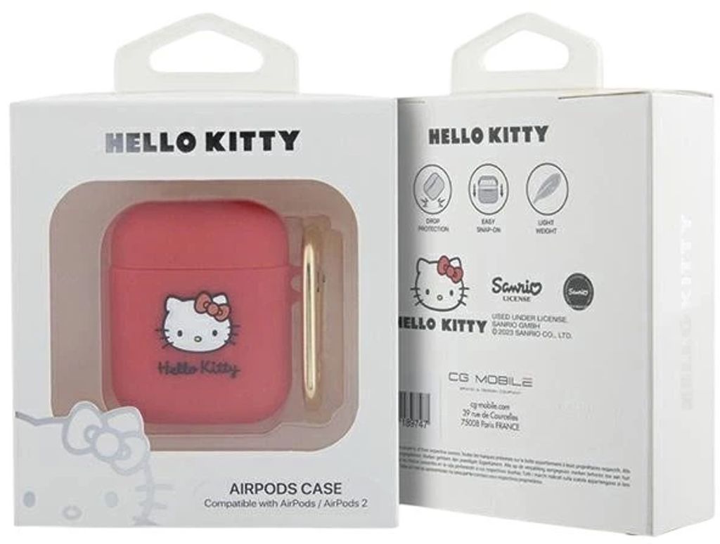 Hello Kitty 3D Silikon Fodral till Airpods 1/2 - Röd