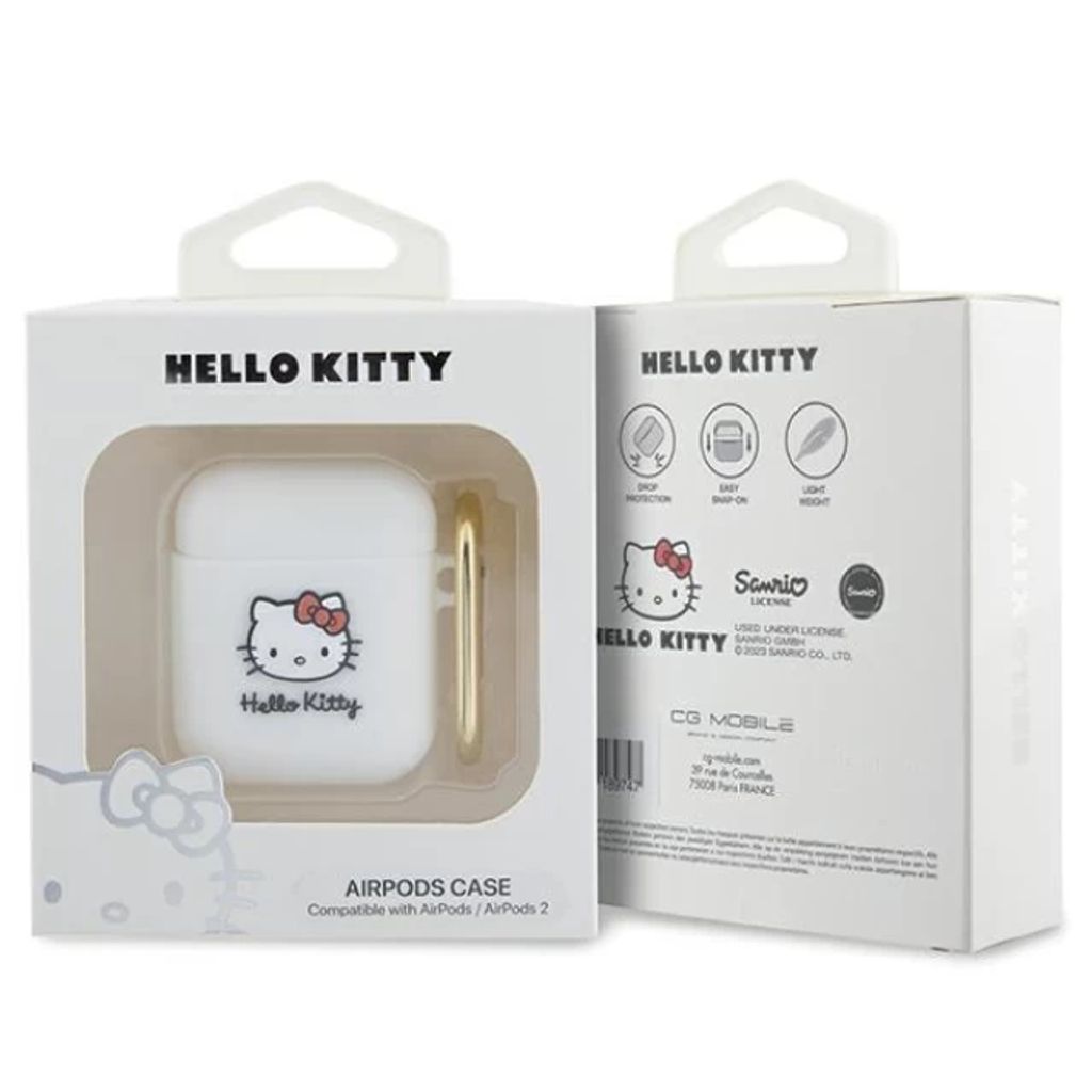 Hello Kitty 3D Silikon Fodral till Airpods 1/2 - Vit