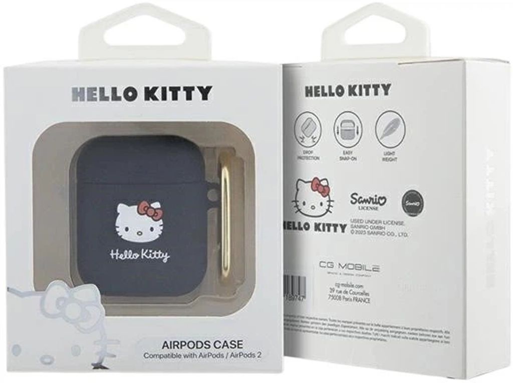 Hello Kitty 3D Silikon Fodral till Airpods 1/2 - Svart