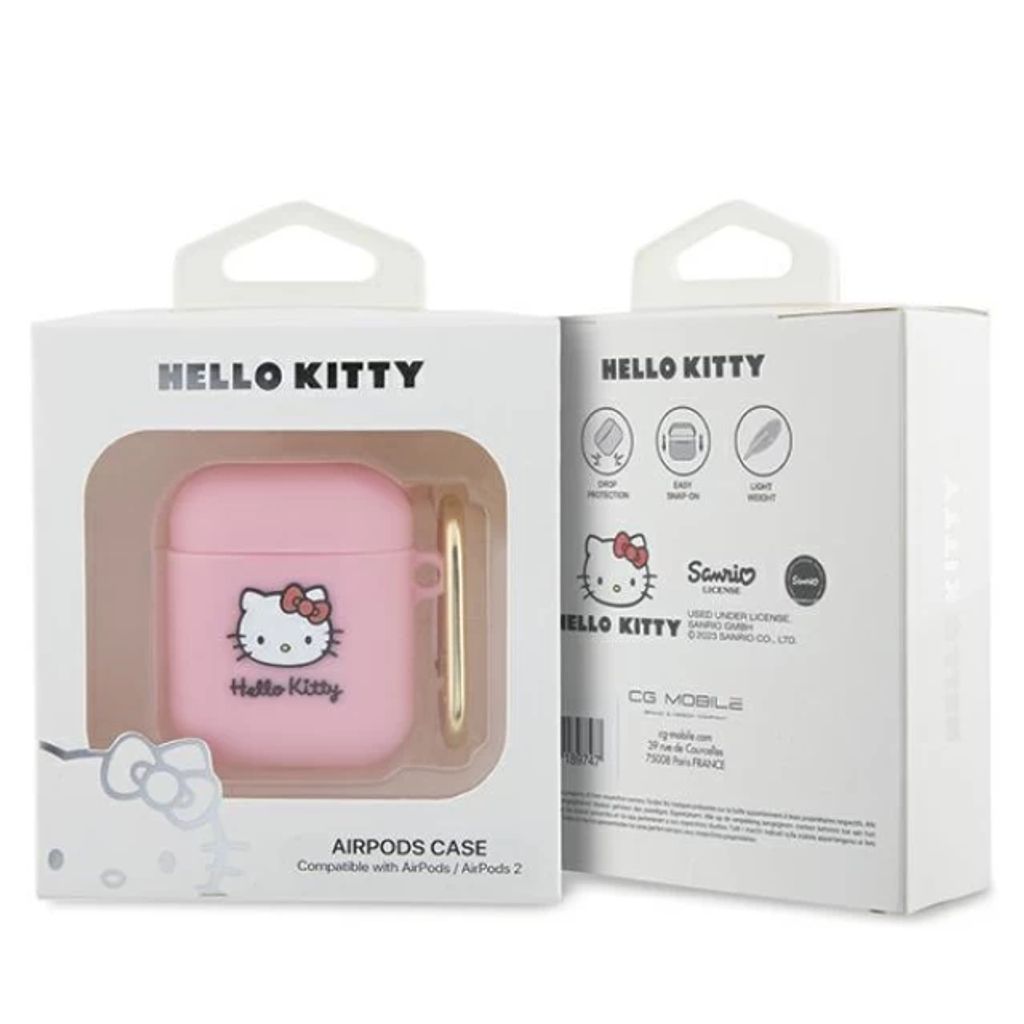 Hello Kitty 3D Silikon Fodral till Airpods 1/2 - Rosa