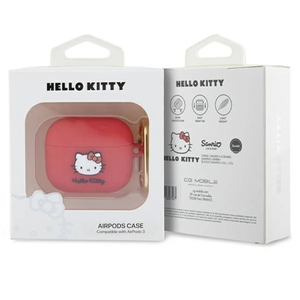 Hello Kitty 3D Silikon Fodral till Airpods 3 - Röd