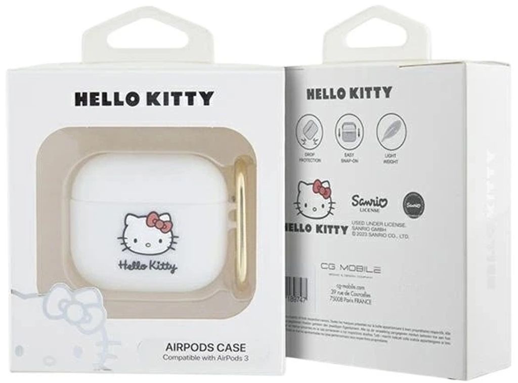 Hello Kitty 3D Silikon Fodral till Airpods 3 - Vit