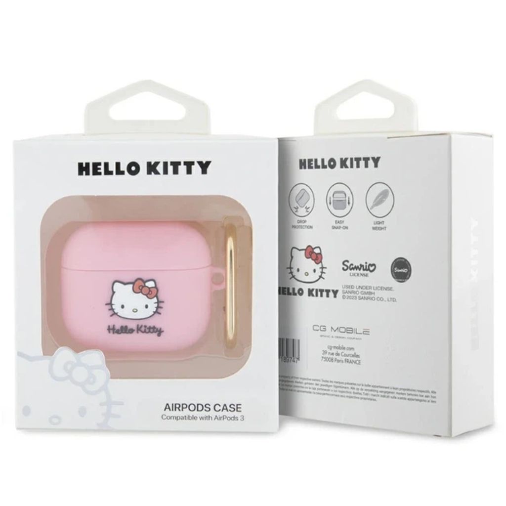 Hello Kitty 3D Silikon Fodral till Airpods 3 - Vit