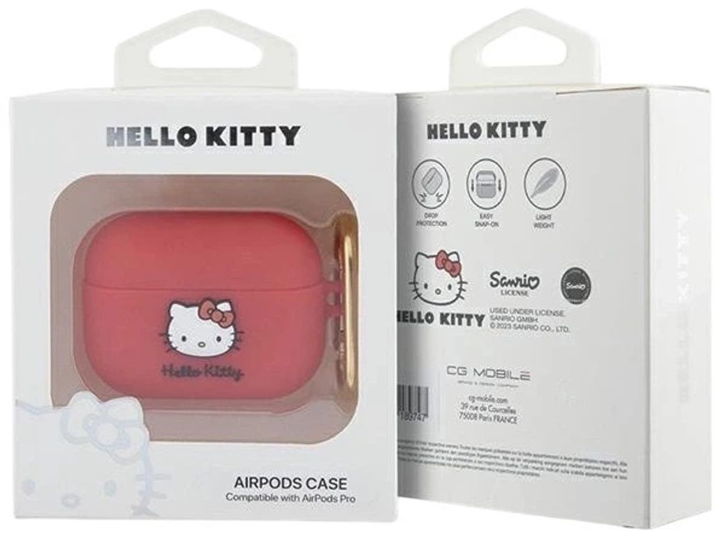 Hello Kitty 3D Silikon Fodral till AirPods Pro - Röd