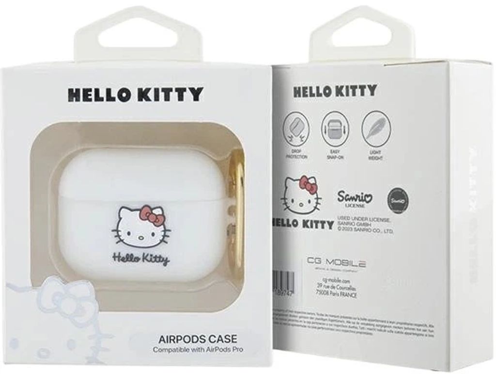 Hello Kitty 3D Silikon Fodral till AirPods Pro - Vit