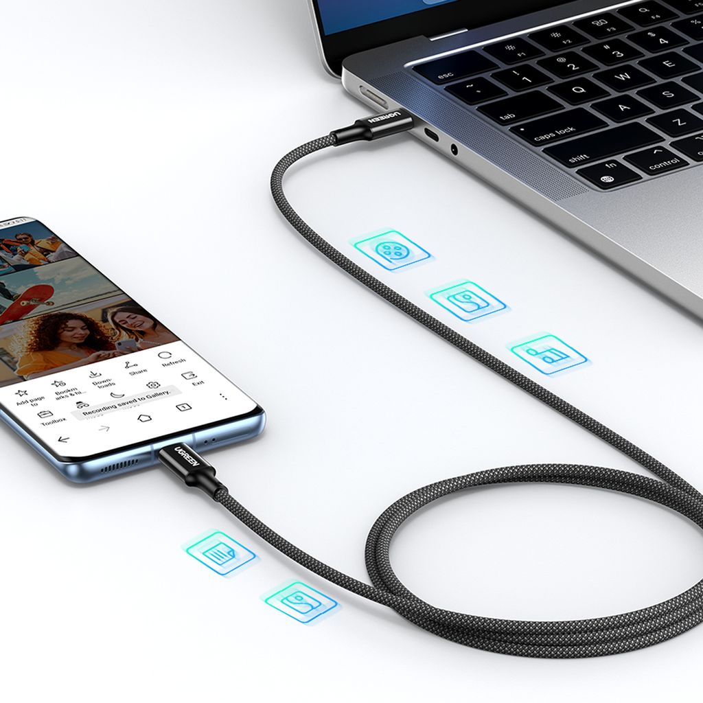 Ugreen US557 USB-C/USB-C PD kabel 100W 1m - sort