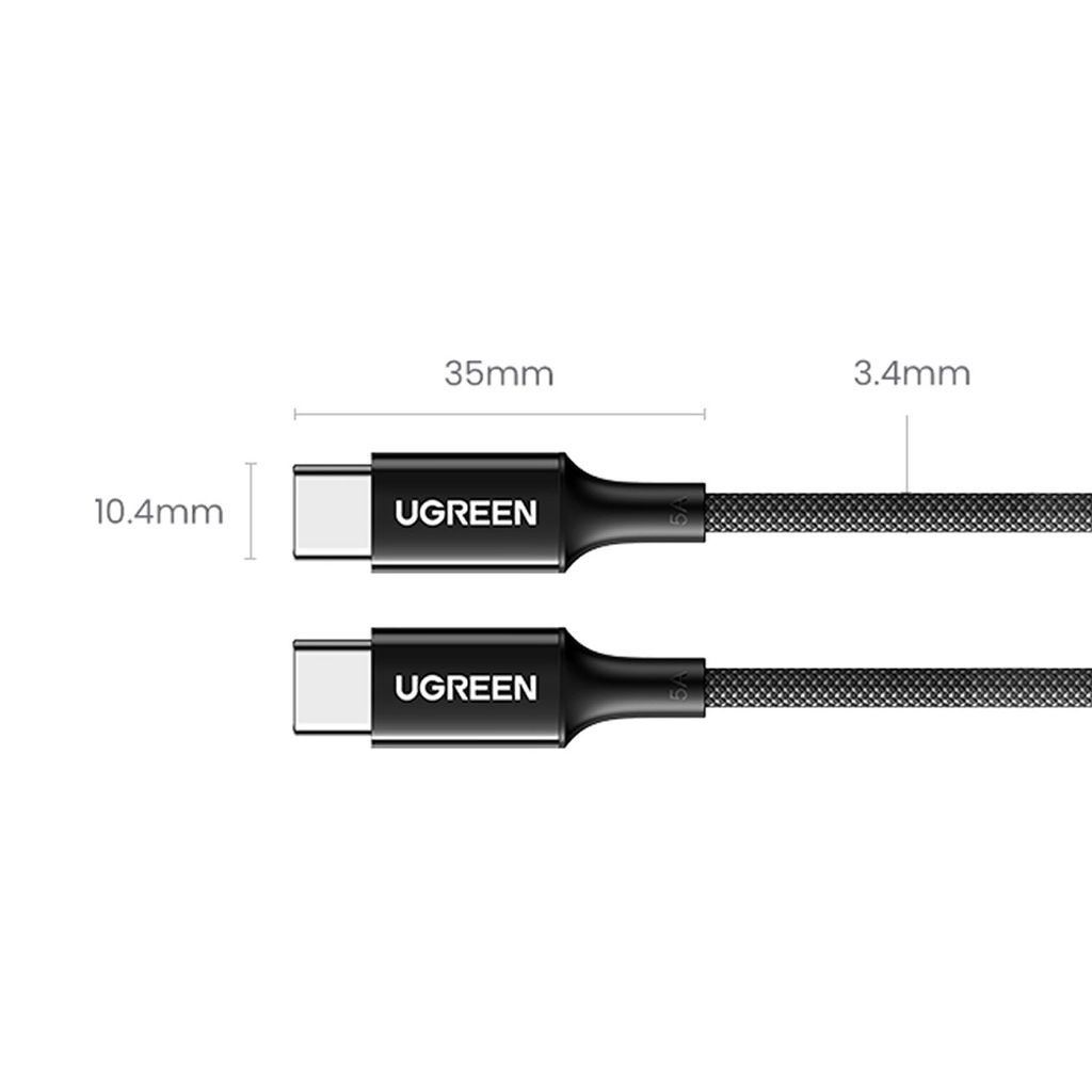 Ugreen US557 USB-C/USB-C PD kabel 100W 1m - sort