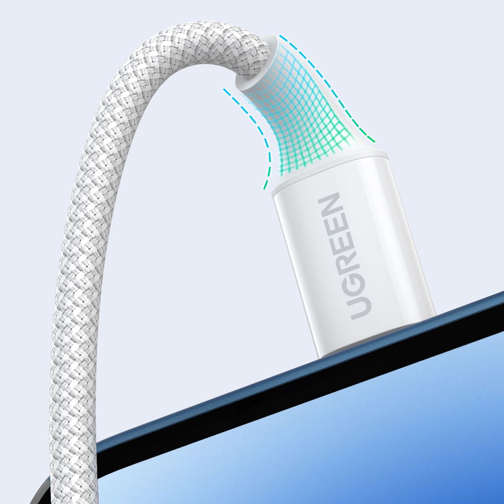 Ugreen US557 USB-C / USB-C PD kabel 100W 1m - hvid