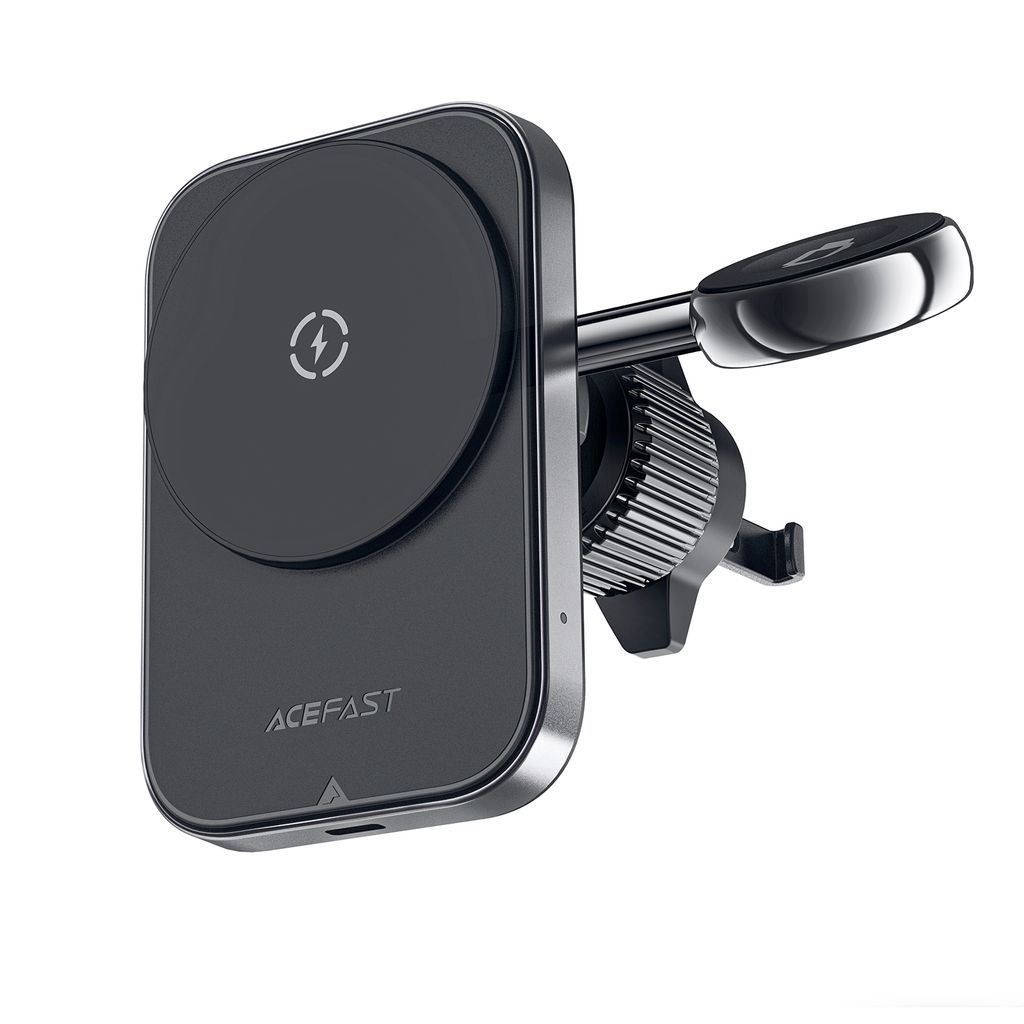 Acefast D18 bilholder med MagSafe/Qi trådløs lading + USB-A til USB-C-kabel – svart