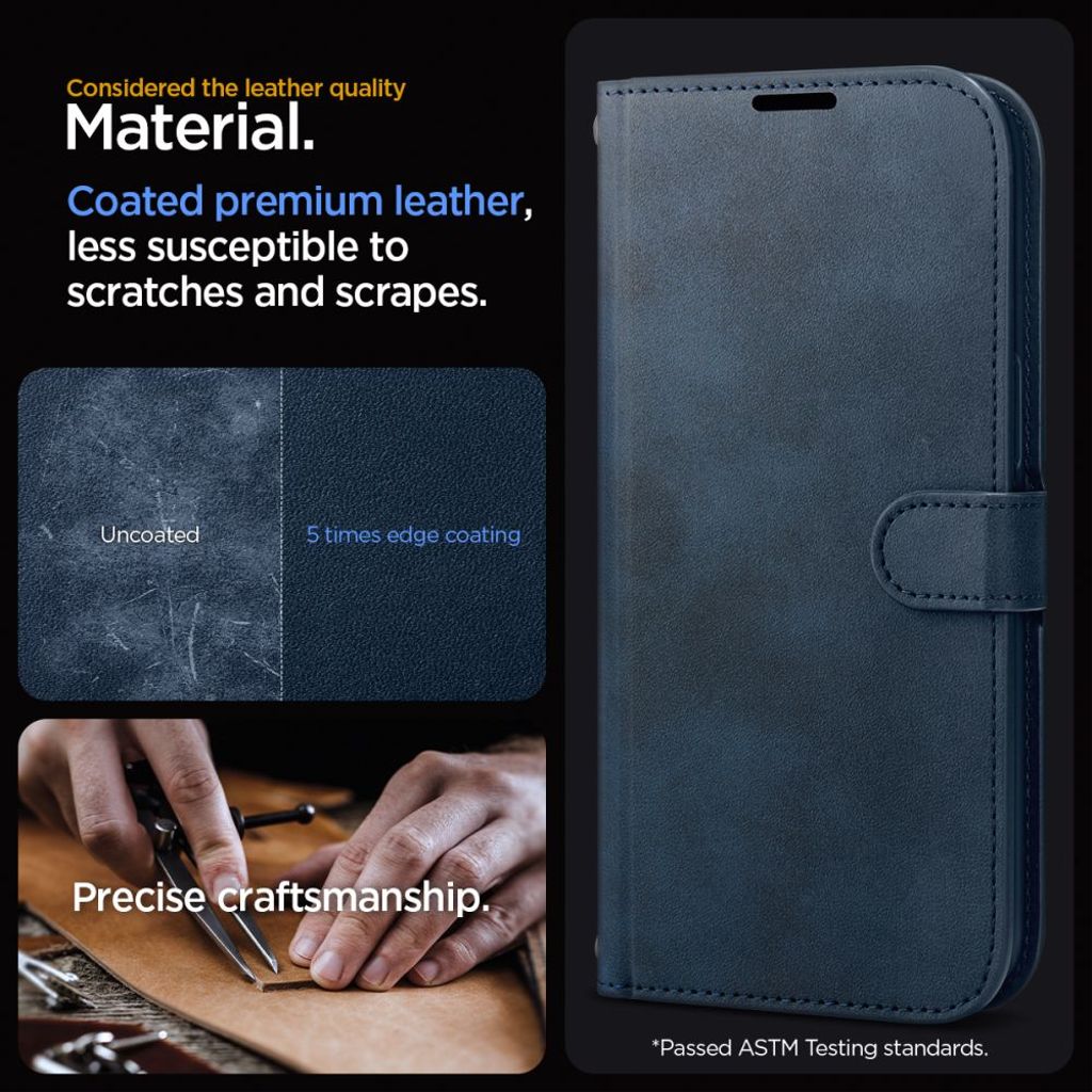 Spigen Wallet S Pro Etui til iPhone 15 Pro - Marineblå