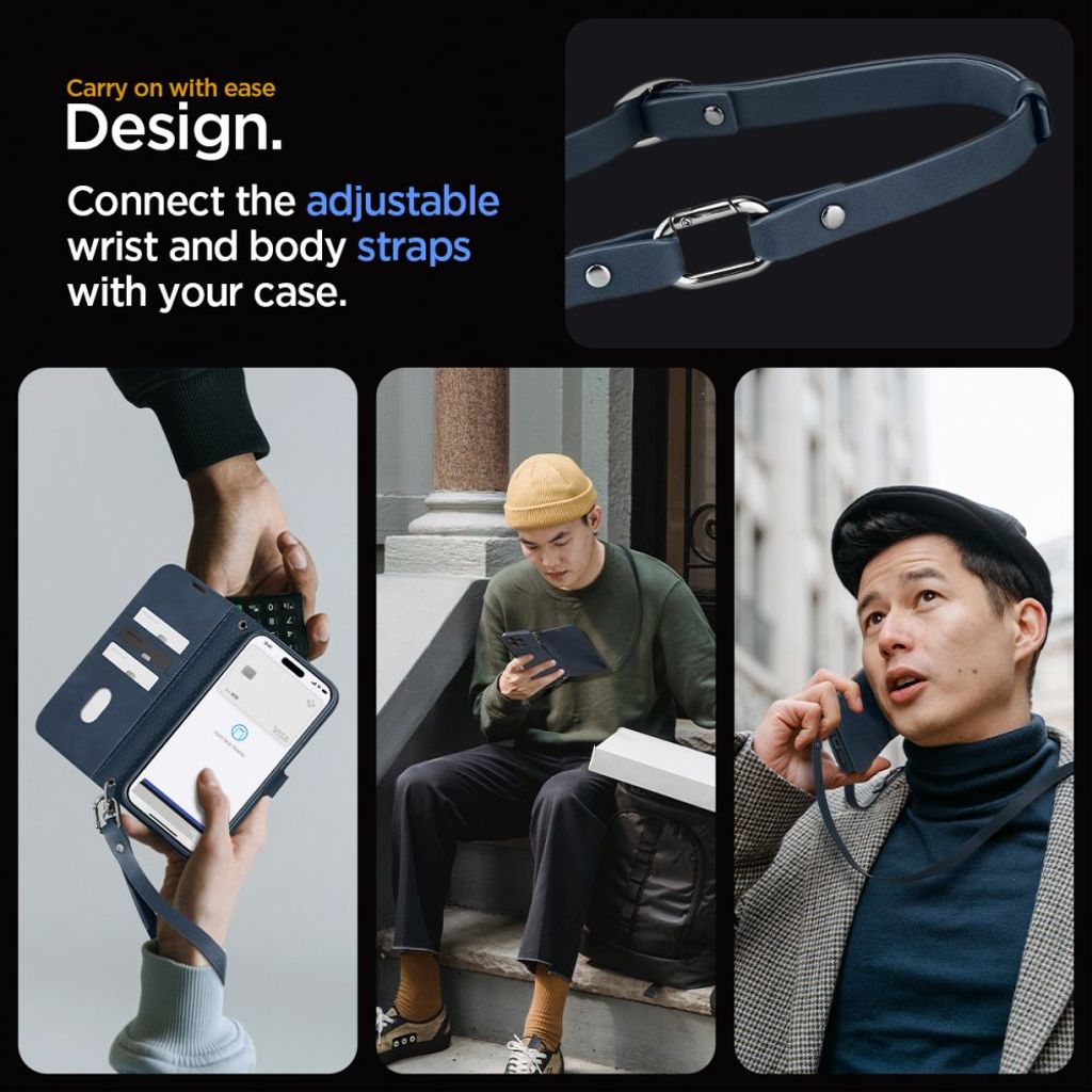 Spigen Wallet S Pro Etui til iPhone 15 Pro - Marineblå