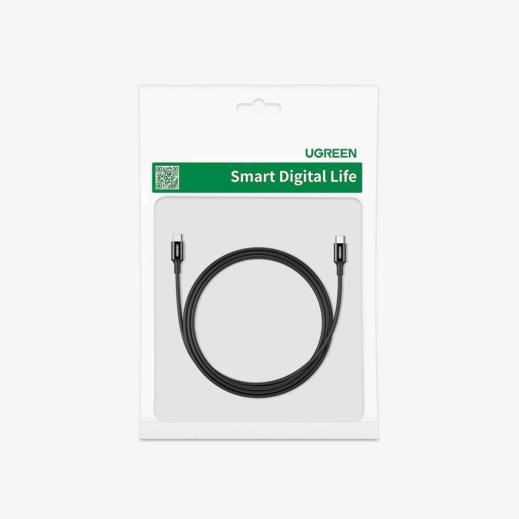 Ugreen US300 USB-C / USB-C kabel 480Mb/s 5A 1m - sort
