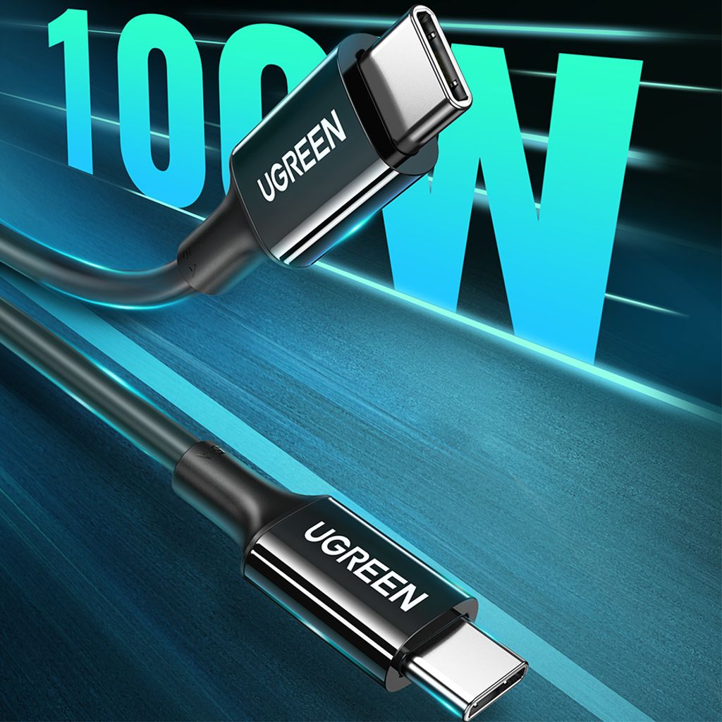 Ugreen US300 USB-C / USB-C kabel 480Mb/s 5A 1m - sort