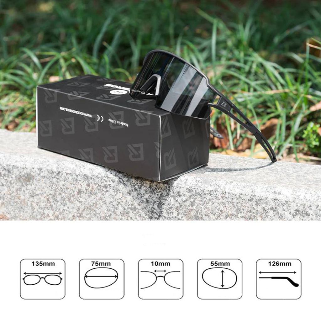 Rockbros 10175 Fotokromiske UV400 Cykelbriller - Sort