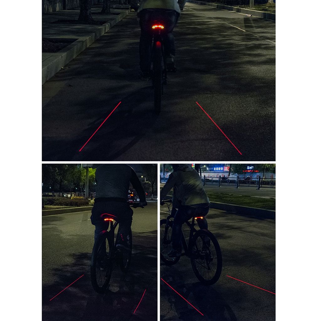 Rockbros cykelbaklampa med laser 80lm med fjärrkontroll, uppladdningsbar 2000mAh