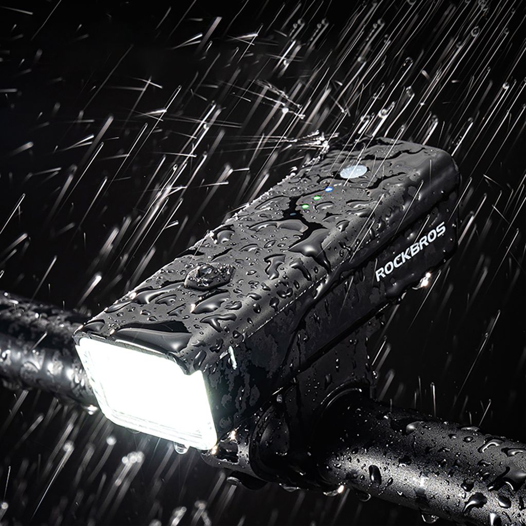 Rockbros Framlampa för cykel 260 lm, uppladdningsbar 1500mAh – svart