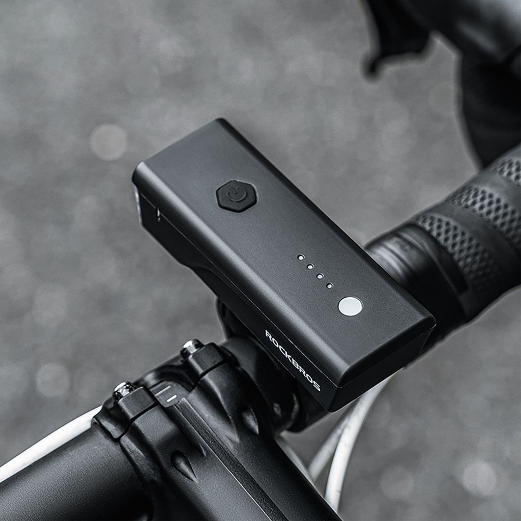 Rockbros Framlampa för cykel 260 lm, uppladdningsbar 1500mAh – svart