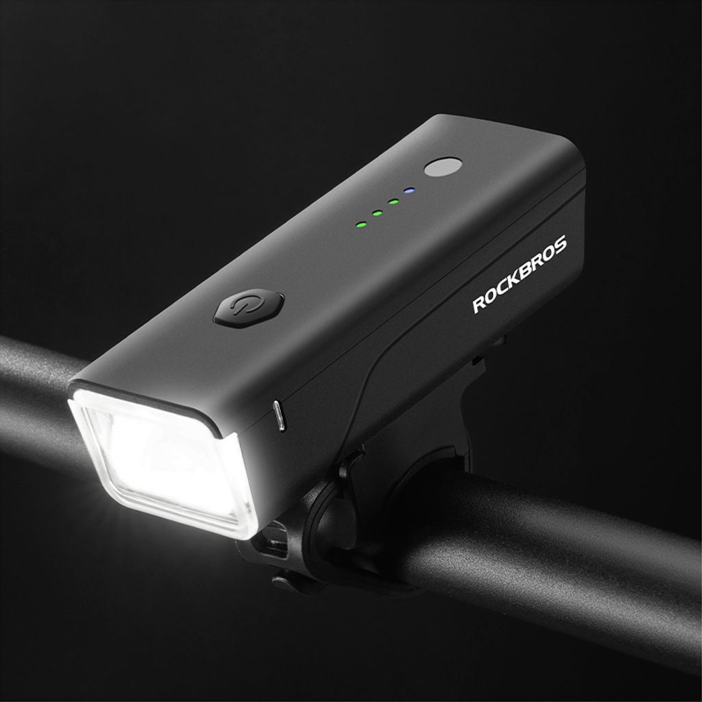 Rockbros Framlampa för cykel 260 lm, uppladdningsbar 1500mAh – svart