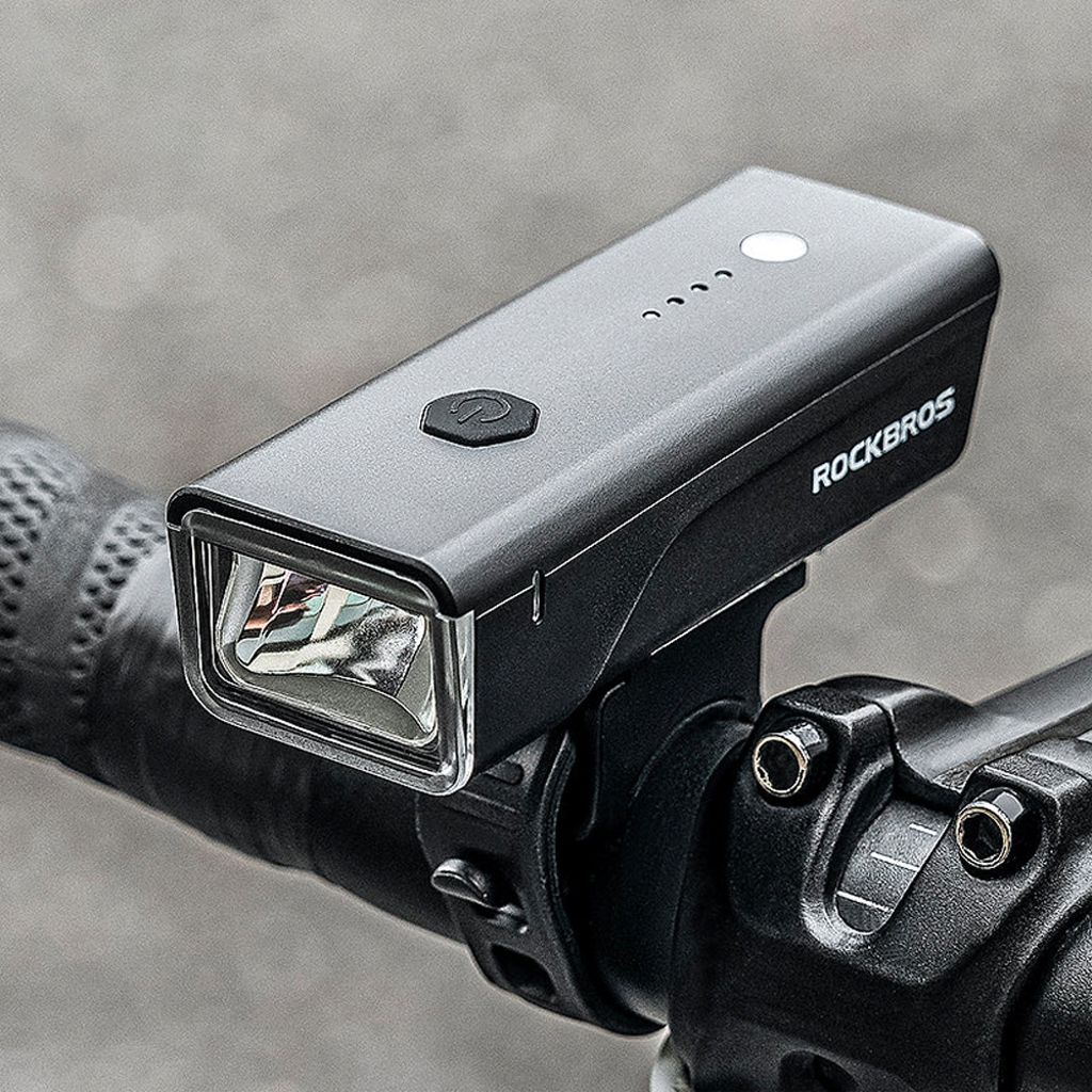 Rockbros Framlampa för cykel 260 lm, uppladdningsbar 1500mAh – svart