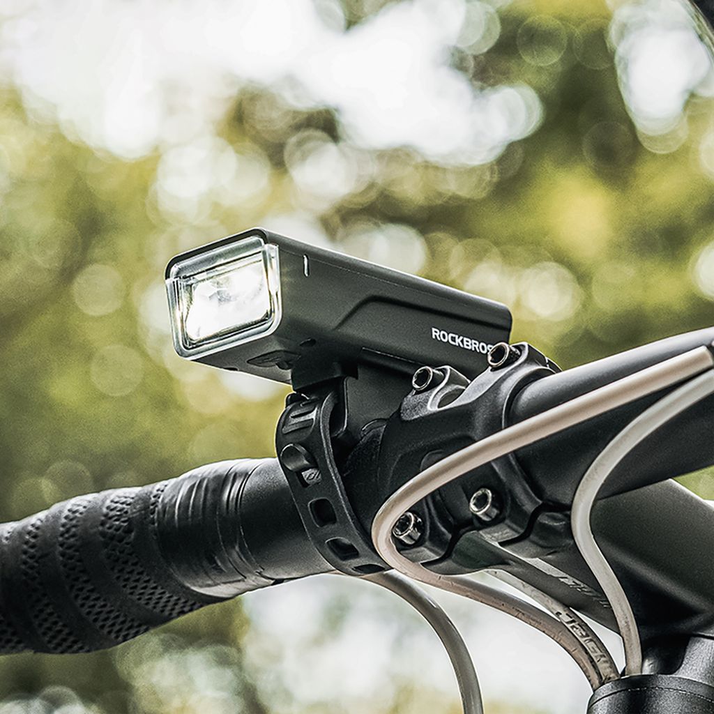 Rockbros Framlampa för cykel 260 lm, uppladdningsbar 1500mAh – svart