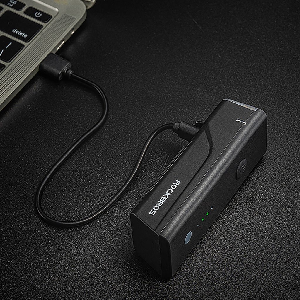 Rockbros Framlampa för cykel 260 lm, uppladdningsbar 1500mAh – svart